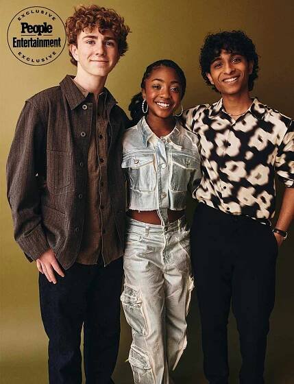 Walker Scobell, Leah Sava' Jeffries and Aryan Simhadri of 