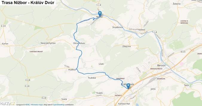 Plánování trasy Nižbor - Králův Dvůr - doprava | Kurzy.cz
