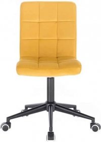 Židle TOLEDO VELUR na černé podstavě s kolečky - žlutá