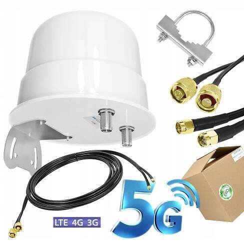 Všesměrová anténa 3G 4G 5G LTE 12dBi B593 B315 DWR 921/92 HH40V SMA 5 m