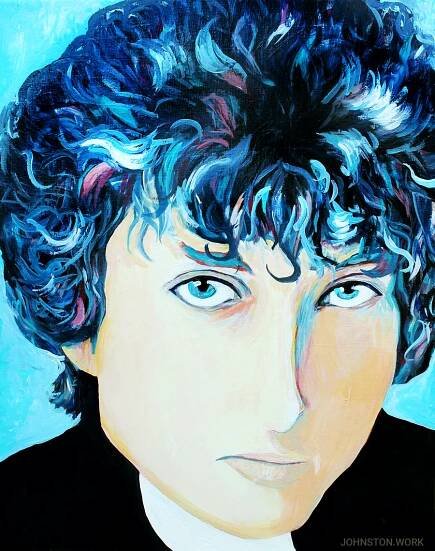 Young Bob Dylan Portrait by J.J. Johnston