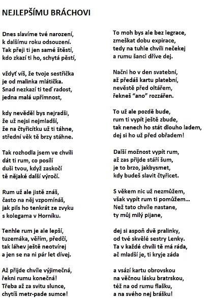 Přání k narozeninám - text oslavenci na míru dle Vašeho zadání