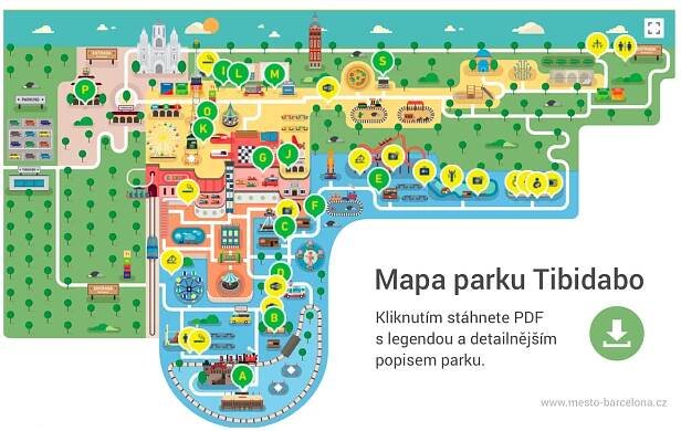 Mapa parku Tibidabo