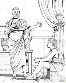 Aristotle učí omalovánka | Omalovánky k Vytisknutí Zdarma
