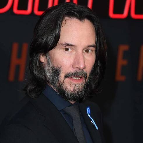Keanu Reeves with a full beard at the 2023 'John Wick: Chapter 4' Los Angeles premiere
