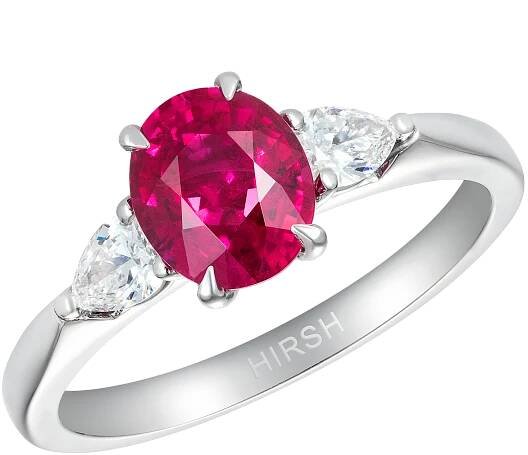 Trio Ring Oval Ruby and Diamond