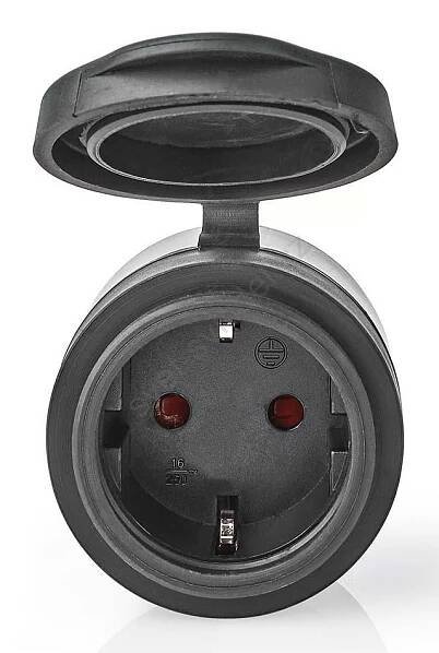 Chytrá zásuvka 3680W/230V/Schuko Typ F/16A Wi-Fi IP44 černá