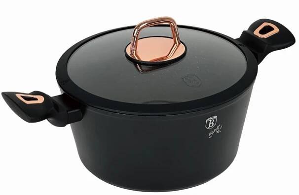 Kastrol s poklicí s mramorovým povrchem 24 cm Black Rose Collection
