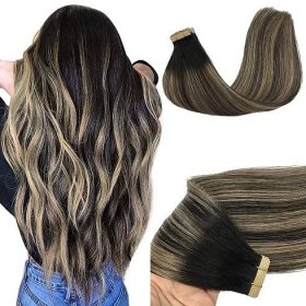 100% Human Hair Straight PU Tape In Hair Extension Ombre Color Hair Weft 10PC/Pack
