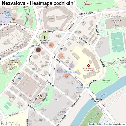 Mapa Nezvalova - Firmy v ulici.
