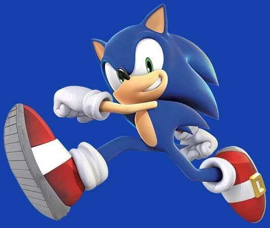 Sonic the hedgehog showing off his cool light shoes
