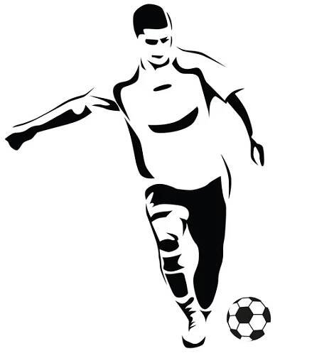Fotbalový hráč vektorové siluetu. Běh fotbalista. Kop t — Ilustrace