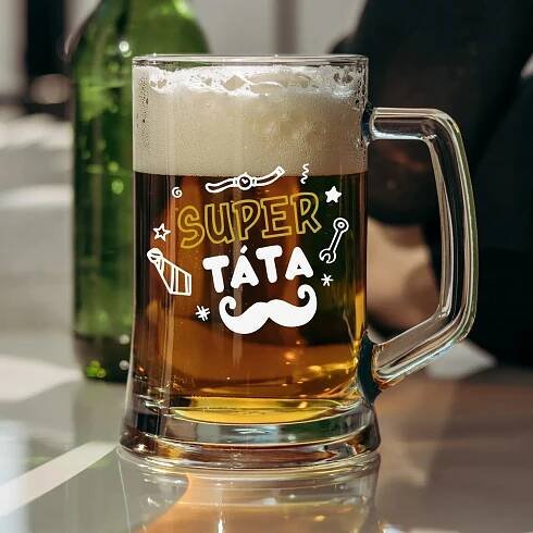SUPER TÁTA - pivní sklenice 0,5 l