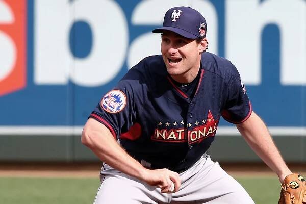 Daniel Murphy works out with the National League All-Star squad Monday.