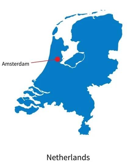Podrobné vektorová mapa města amsterdam Nizozemsko a kapitálu — Ilustrace