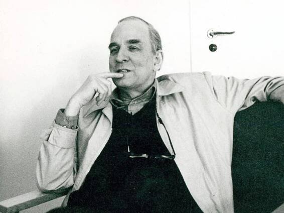 Ingmar Bergman im Auditorium des Dramatischen Theaters, Stockholm.