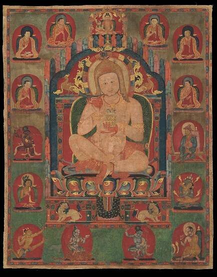 Mahasiddha Jnanatapa, Distemper on cloth, Eastern Tibet, Kham, Riwoche monastery 