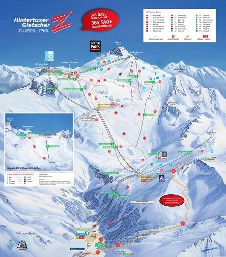 Hintertux Průvodce po středisku, mapa lokací & Hintertux ubytovaní