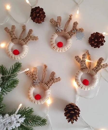 Como Fazer Decoração de Natal: vídeos +100 fotos | Crochet christmas decorations, Handmade christmas crafts, Crochet xmas
