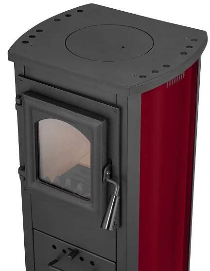Krbová kamna s varnou deskou KLASIK LUX 7kW | bordová - Image 3