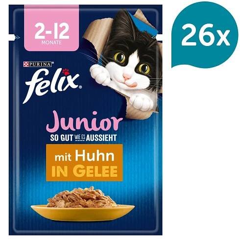 FELIX chutná tak dobře, jak vypadá, Pochoutka v želé Junior kuřecí