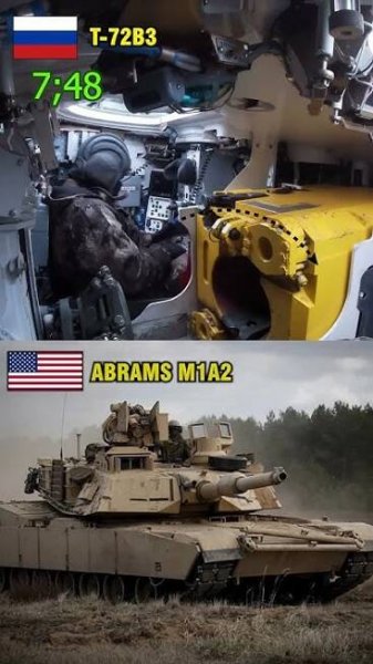 Abrams M1A2 vs T-72B3 reload speed comprasion
