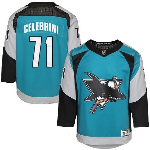 Youth San Jose Sharks Macklin Celebrini Teal Alternate Replica Player Jersey