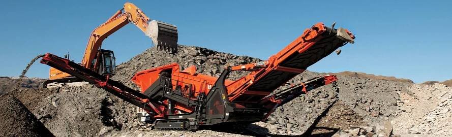 drtiče a třídiče Sandrock, mobilní třídička zeminy, mobilní drtič stavební suti, drtič stavební suti, třídič stavební suty