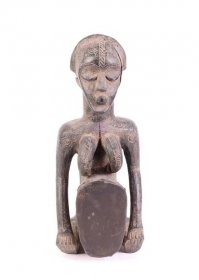 Afrikanische sitzende Figur Mutter mit Kind - Klenoty, umění a starožitnosti