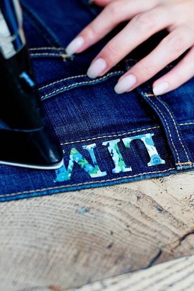 DIY Monogramed Jeans Project - Peony Lim