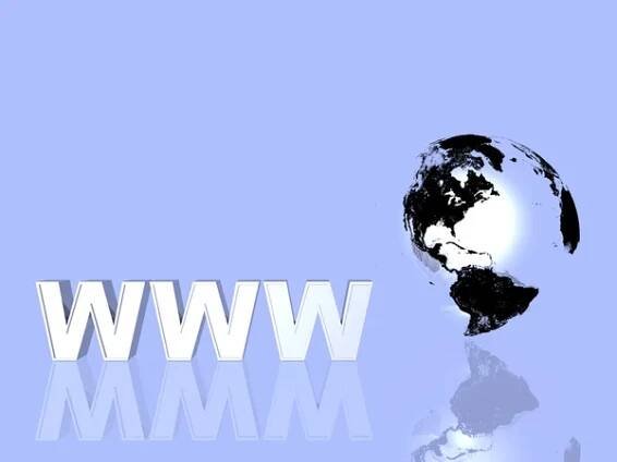 3D world wide web internet symbol a zeměkoule — Stock obrázek