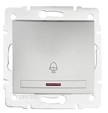 KANLUX DOMO Zvonkové tlačítko s LED - stříbrná