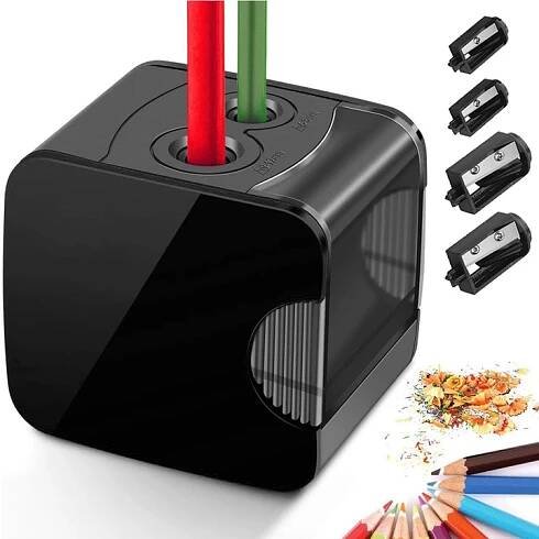 ELEKTRICKÁ DVOJITÁ OŘEZÁVÁTKO S NÁDOBKOU NA TUŽKY 6-8/9-12 MM