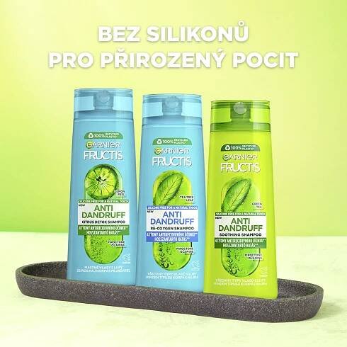Garnier Fructis Antidandruff Zklidňující šampon pro všechny typy vlasů s lupy, 250 ml