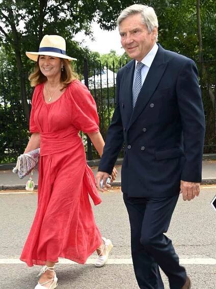 Carole Middleton and Michael Middleton at the 2021 Wimbledon Tennis Championships.