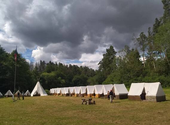 fotografie - stanový tábor na Vysočině