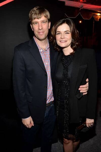 Betsy Brandt and Grady Olsen attend Golden Globes