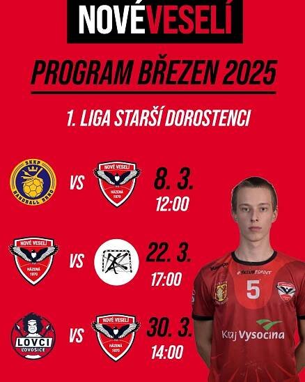 Program na březen 2025 – Hazená Nové Veselí