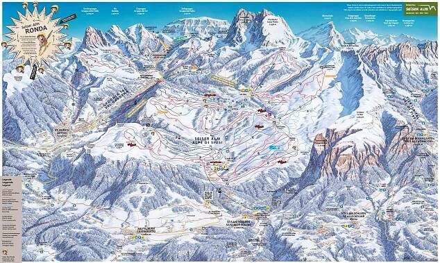 Seiser Alm - mapa sjezdovek