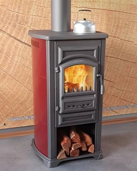 Produktbild von EEK A+ Kaminofen Forte rot mit Herdplatte - 5,4kW