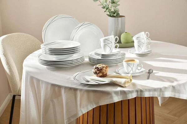 KOMBINOVANÁ SOUPRAVA, 30dílné, porcelán - bílá, Konvenční, keramika - Seltmann Weiden