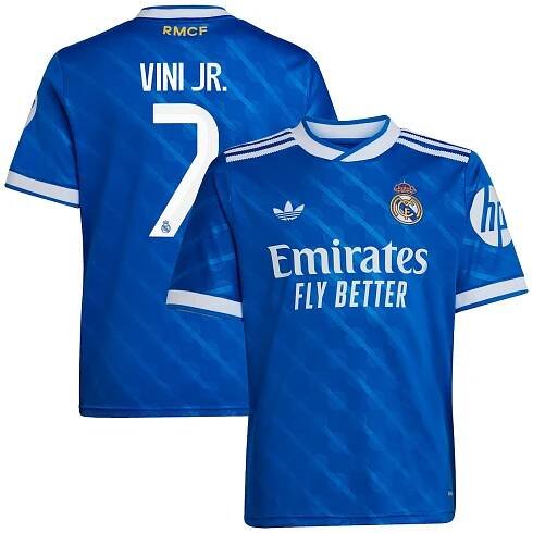 Real Madrid adidas Third Shirt 2025-26 - Kids with Vini Jr. 7 printing