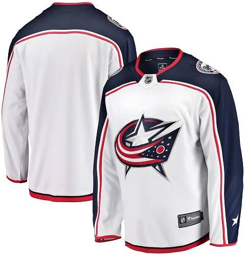 Men Columbus Blue Jackets Fanatics Branded White Breakaway Away NHL Jersey->columbus blue jackets->NHL Jersey