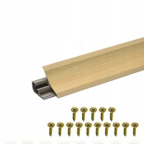 Kuchyňská lišta na desku 23 mm PVC BUK 2,5 m + 15 šroubů