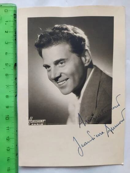 Autogram podpis Jean Pierre Aumont (Dva misionáři, Vzpomínky na Paříž) - Ostatní sběratelské předměty