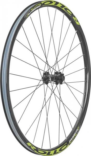 E-shop MTB PŘEDNÍ a ZADNÍ zapletené kolo ROLLO 584-Karbon, 28 děr, redukované přímé BA, RX 2643-15/100, RX 2560-12/142 disc