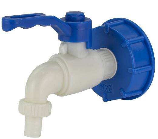 Redukce na IBC nádrž + ventil, plast, 60mm - 1/2", BRADAS - Šroubení | BRUFUS s.r.o.