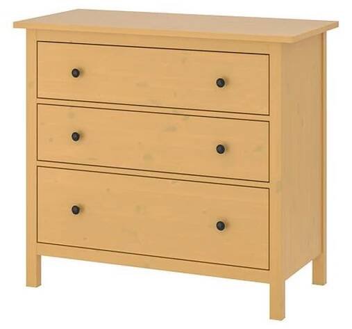 HEMNES komoda so zásuvkami 3 žltá (703.113.05) - recenzia, cena, kde kúpiť \ t