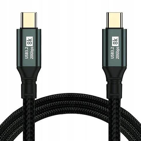 Kabel USB-C na USB-C | 3.2 gen.2 20Gbps 4K/8K 20V/5A 100W | 2M opletení EAN (GTIN) 5906728469707