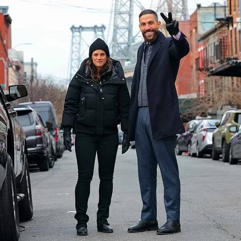 Missy Peregrym and Zeeko Zaki are seen filming "FBI" on January 03, 2024 in New York City
